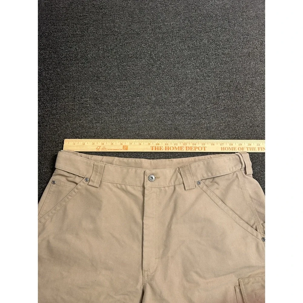 Duluth Trading Cool Dry Fire Hose Cargo Shorts Tan Mens 40 Work Stretch Waist‎